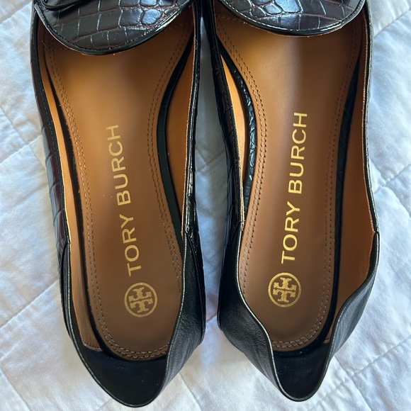 Tory Burch Dark Brown Croc-Embossed Loafers 8.5 - Picture 5 of 7